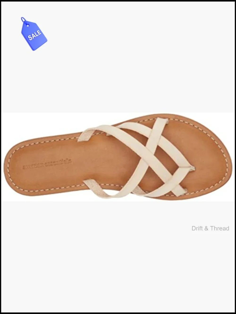 Women's Strappy Slide Flat Sandals, Slip On Comfort Sandals